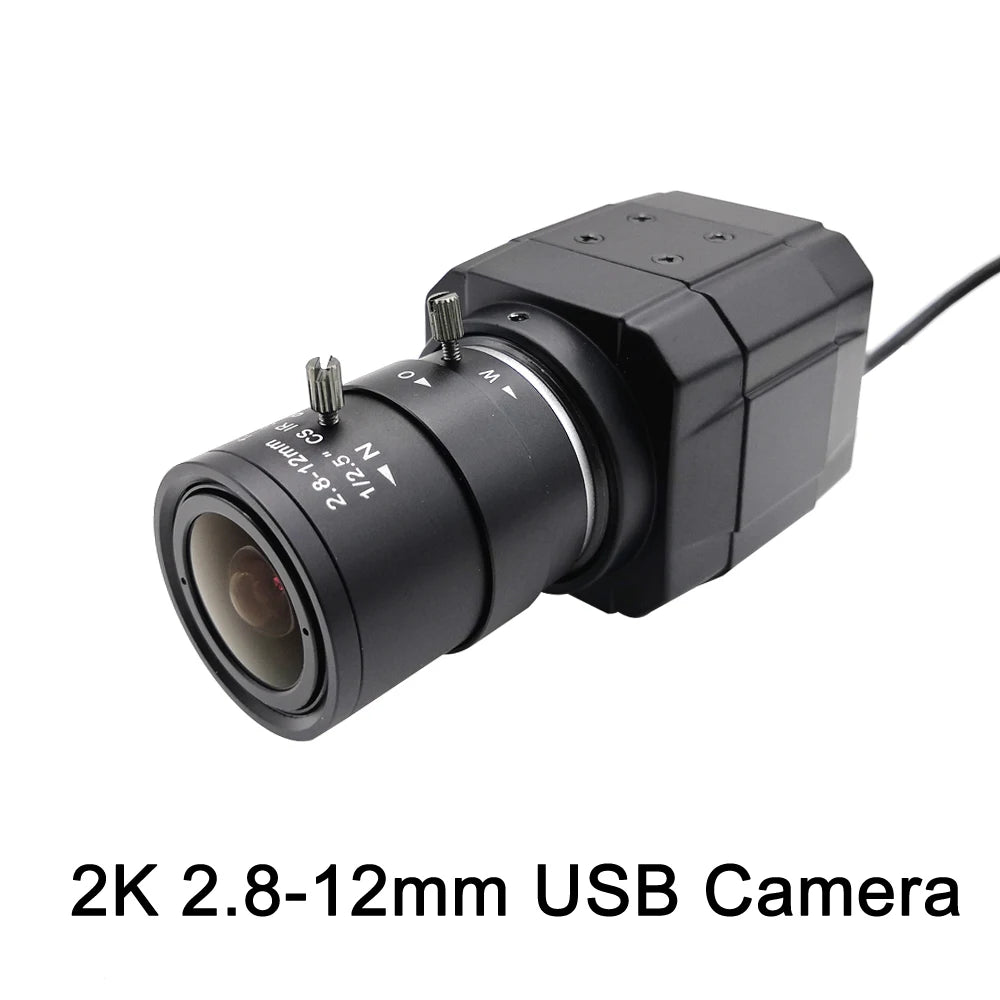HD 2K Webcam 30fps High Speed UVC OTG 4MP USB Camera With 2.8-12mm Varifocal CS Lens Plug And Play For Youtube Live