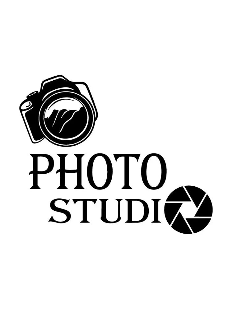 Photography Studio Logo Wall Decal Vinyl Window Sticker Camera Art Decorations for Business Room Office Photo Studio