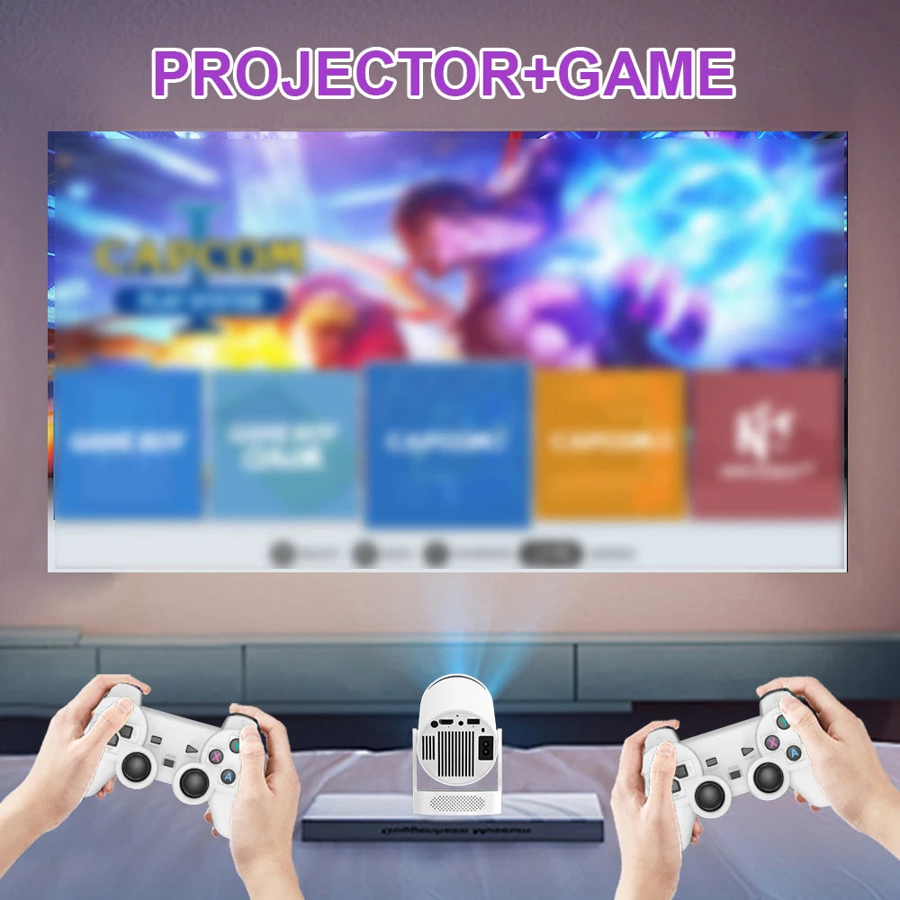 Velec Game Projector HY300 Pro HiFi 2IN1 Professional Chip Android Projector With 2 Wireless Game Controllers 20000+