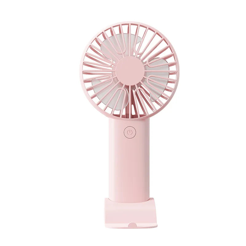 Summer Fashion Mini USB Charging Handheld Fan Desktop Small Fan With Mobile Phone Holder Portable And Simple Outdoor