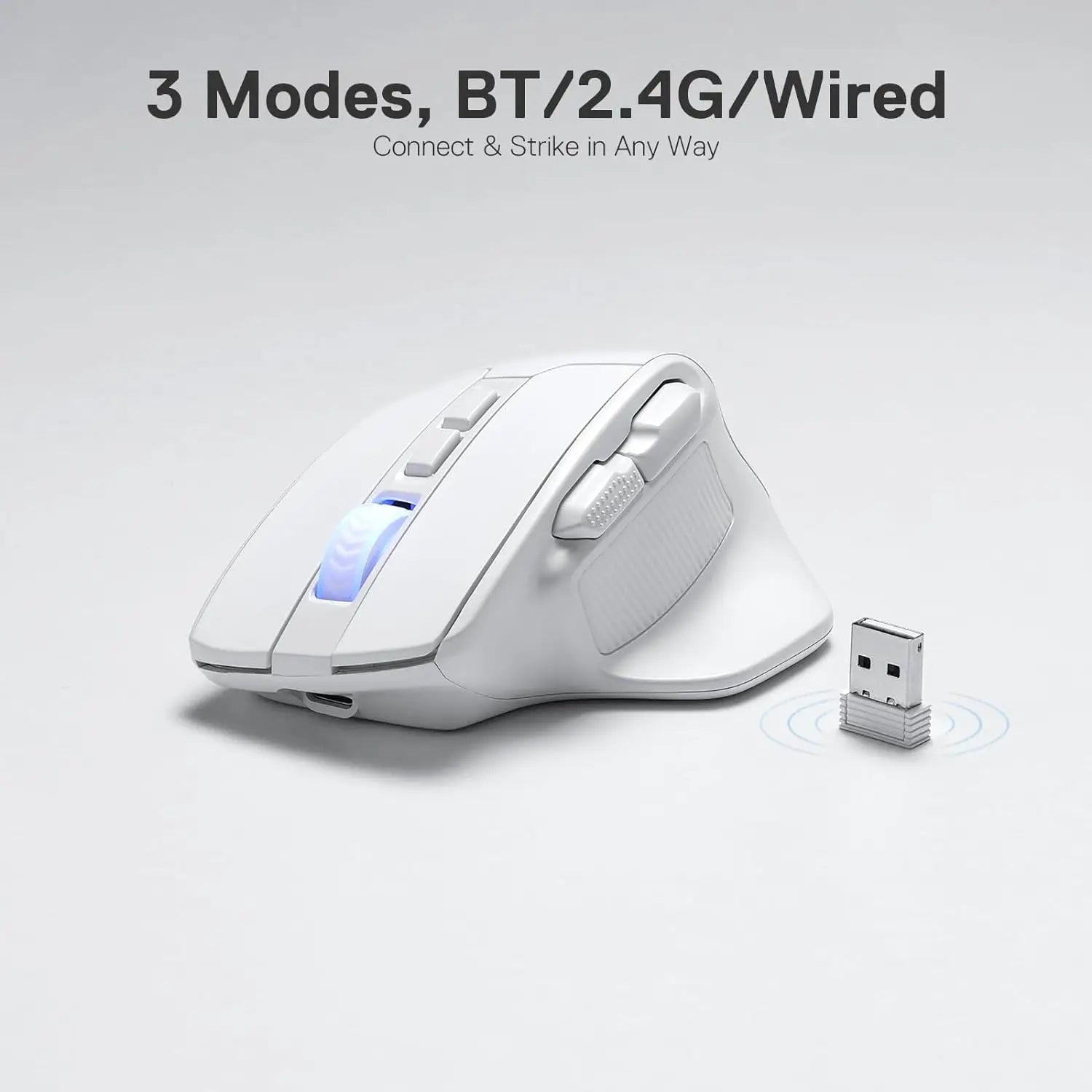 Redragon M806 Wireless Gaming Mouse 7 Programmable Buttons Wired RGB Gamer Mouse w/ 3-Mode Connection BT & 2.4G Wireless