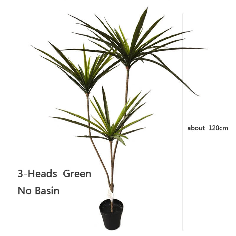 New 90-120cm Artificial Dracaena Plants Fake Plastic Palm Leaves Cycas Plant For Home Indoor Garden Decor Fake Tropical