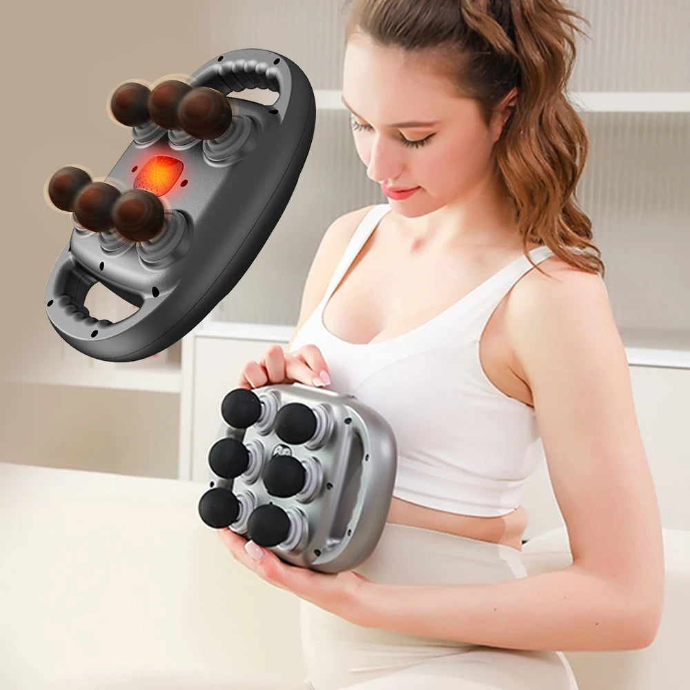 Upgrade 6 Heads Massage Gun Portable Deep Tissue Massager for Body Muscle Relaxation Handheld Back Massager Gift