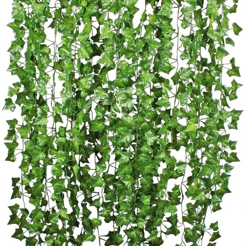 Artificial Green Ivy Leaf Rattan Creeper Leaves Vine Hanging Garland DIY Fake Flowers Plants for Garden Wedding Party
