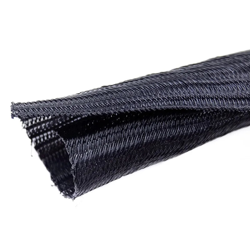 Expandable Cable Sleeve Self Closed PET Braided Management Auto Line Overlaps Flexible Loom Split Pipe Tube Wire Wrap