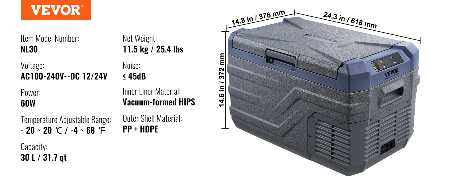 SucceBuy 8L to 75L Car Refrigerator Fridge Portable Icebox Single&Dual Zone w/Blue Tooth Temp Adjustable for Outdoor