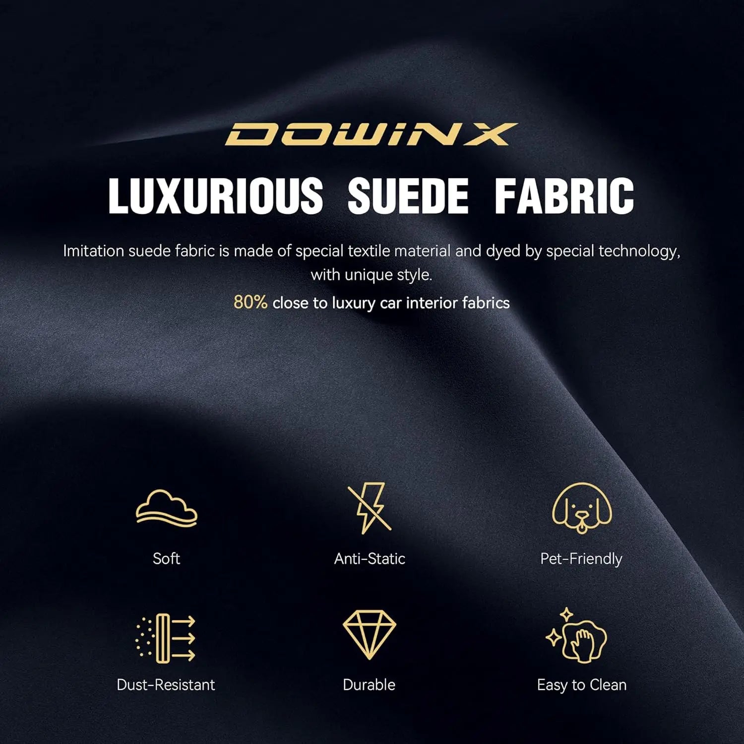 Dowinx Gaming Chair with Massage Lumbar Support Suede Fabric Ergonomic Computer Chair with Footrest for Adults