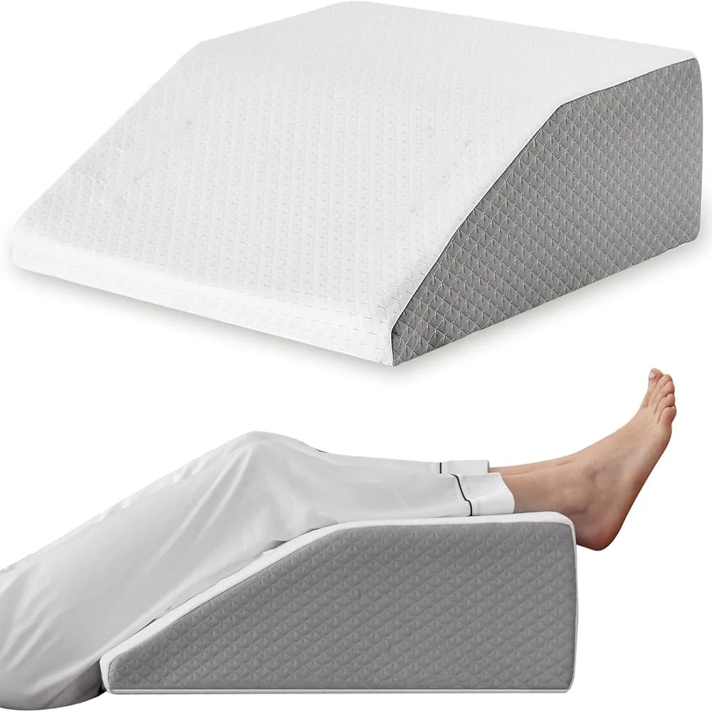 Leg Pillow 8inch Leg Elevating Pillow for Legs,Rest Sleeping,Leg Wedge Pillow for Side Sleeping Memory Foam Leg Wedge