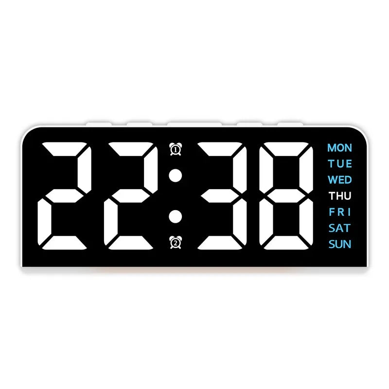 7’’ LED Digital Alarm Clock Table Clock Three-Level Adjustable Brightness Dimmer/Dual Alarm/Temp/Date/Night Light