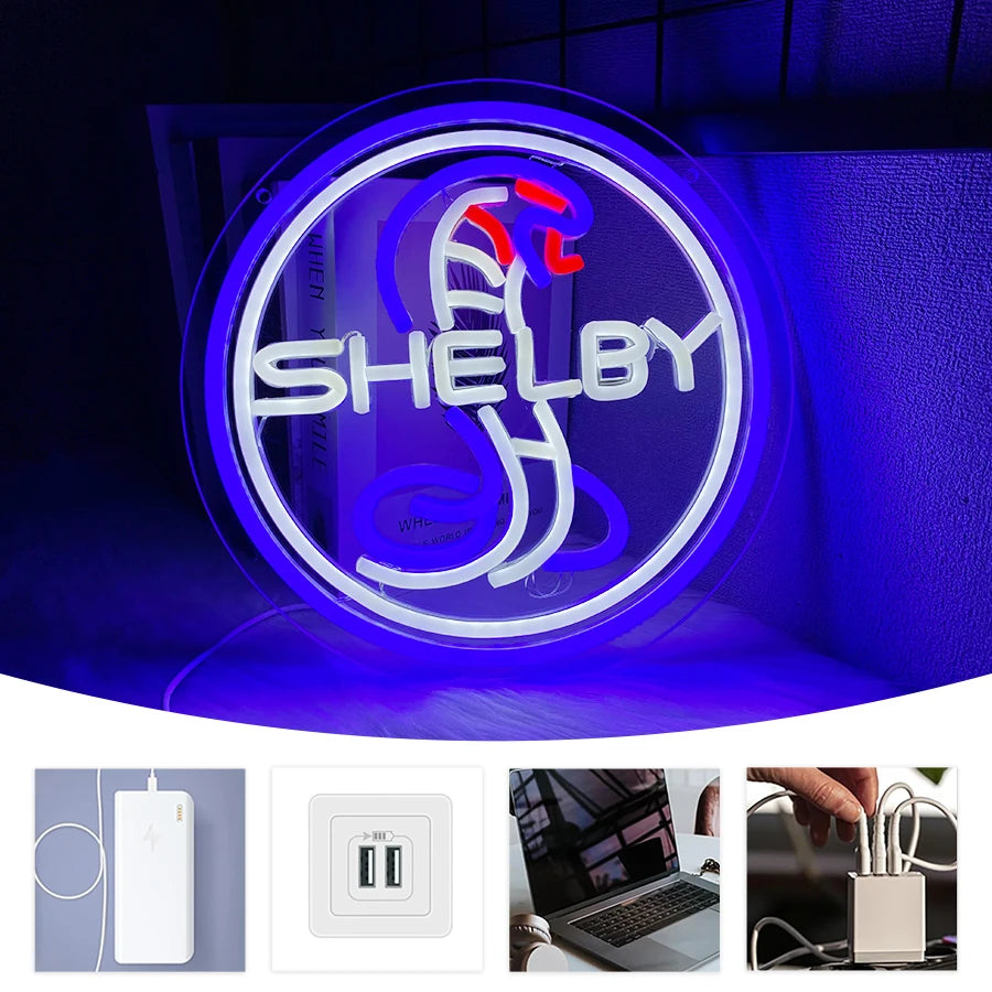 Shelby Neon Lights Shelby Cobra Led Night Light Signs Suitable For Offices Hotels Cafes Parties Men’S Cave Art Wall