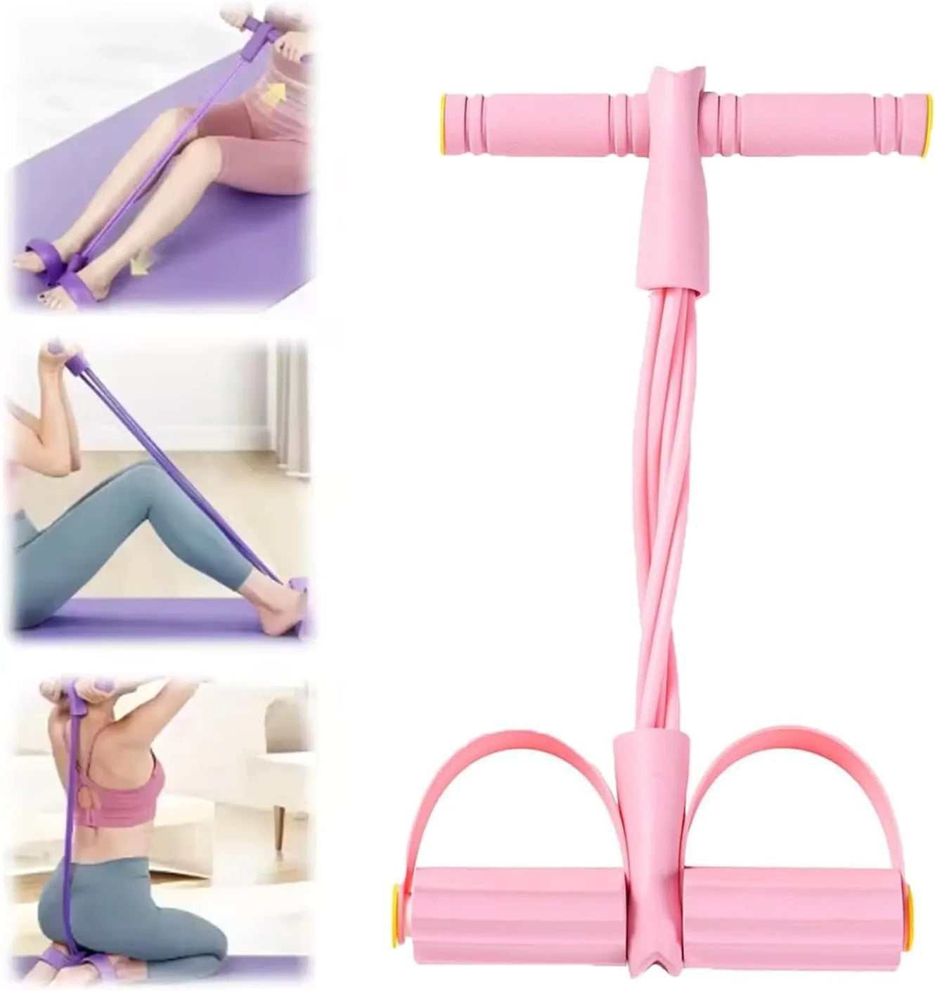 6 Tube Elastic Yoga Pedal Puller Resistance Band Multi Function Tension Rope Fitness Bands 6-Tube Elastic For Abdomen