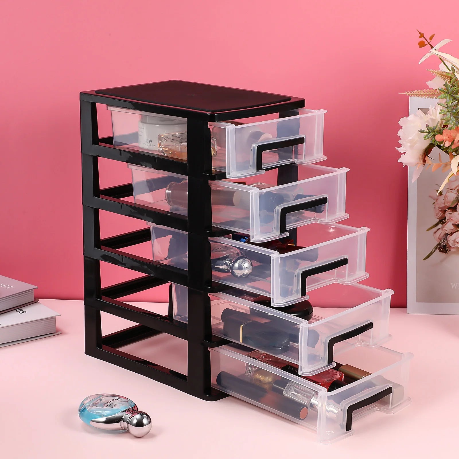 5/4/3/2 Layer Plastic Drawer Type Closet Dustproof Desktop Storage Box Space Saving Makeup Stationery Organizer