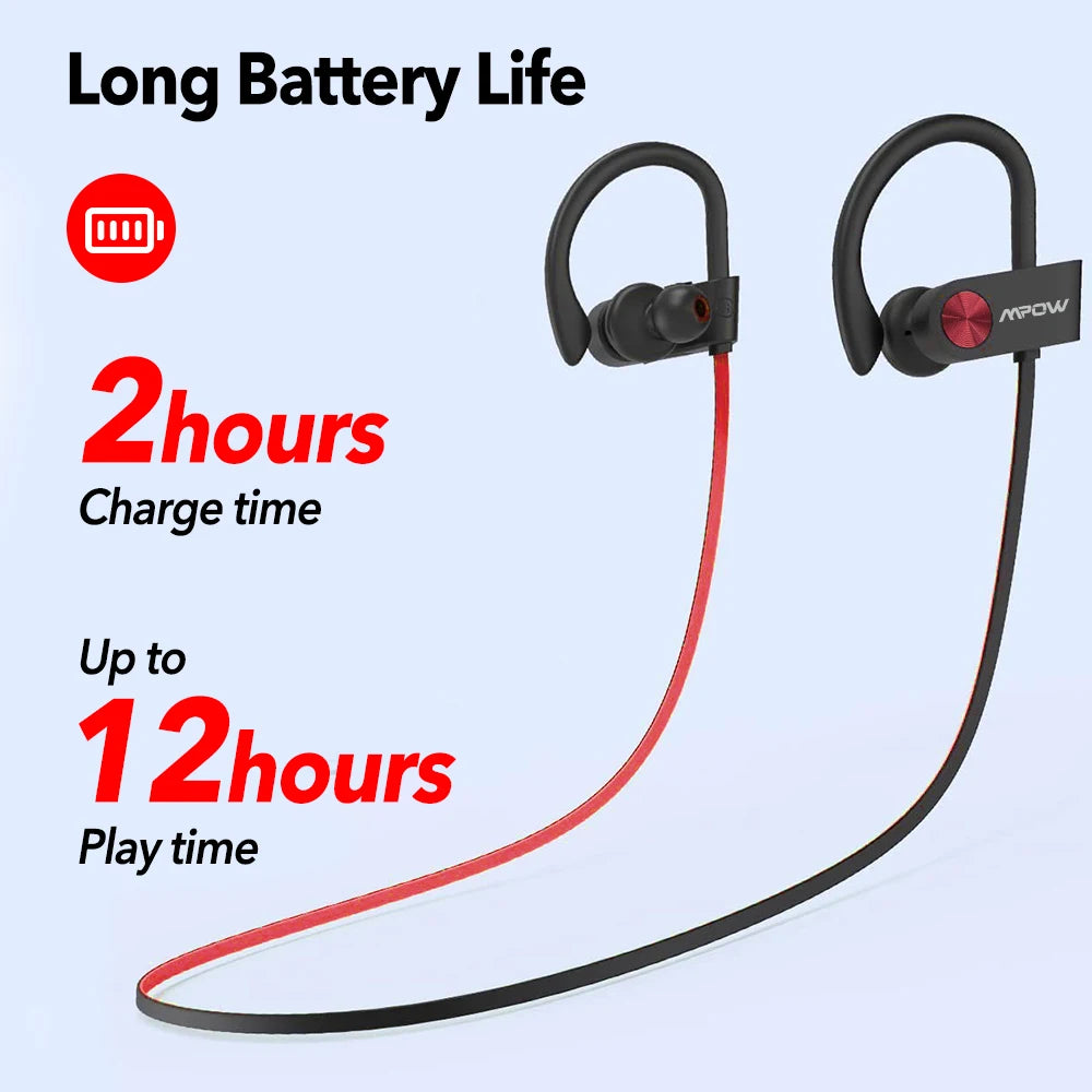 Mpow Flame IPX7 Waterproof Bluetooth Headphones V5.3 Earphone with CVC6.0 Noise Canceling Mic HiFi Stereo Wireless