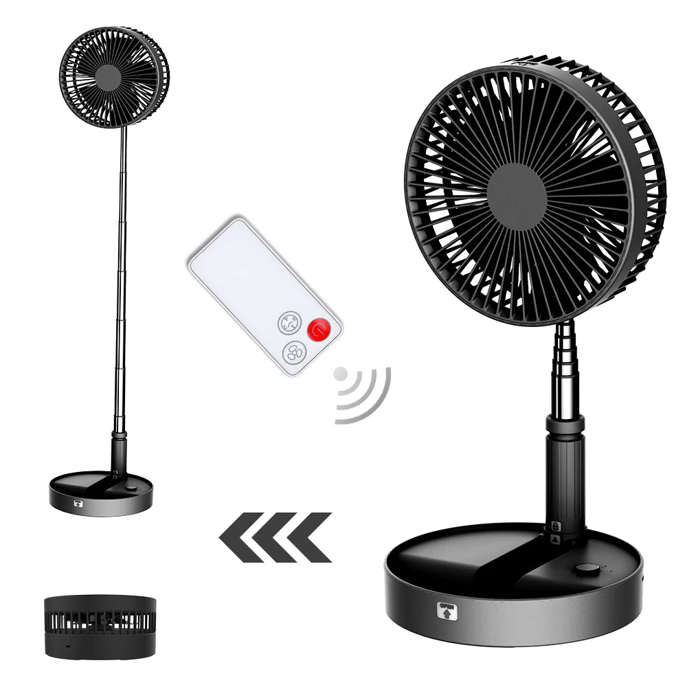 UN UNITEDTIME Desk Portable fan My Foldaway Travel fan with remote Control Timer Battery Operated or USB Powered,