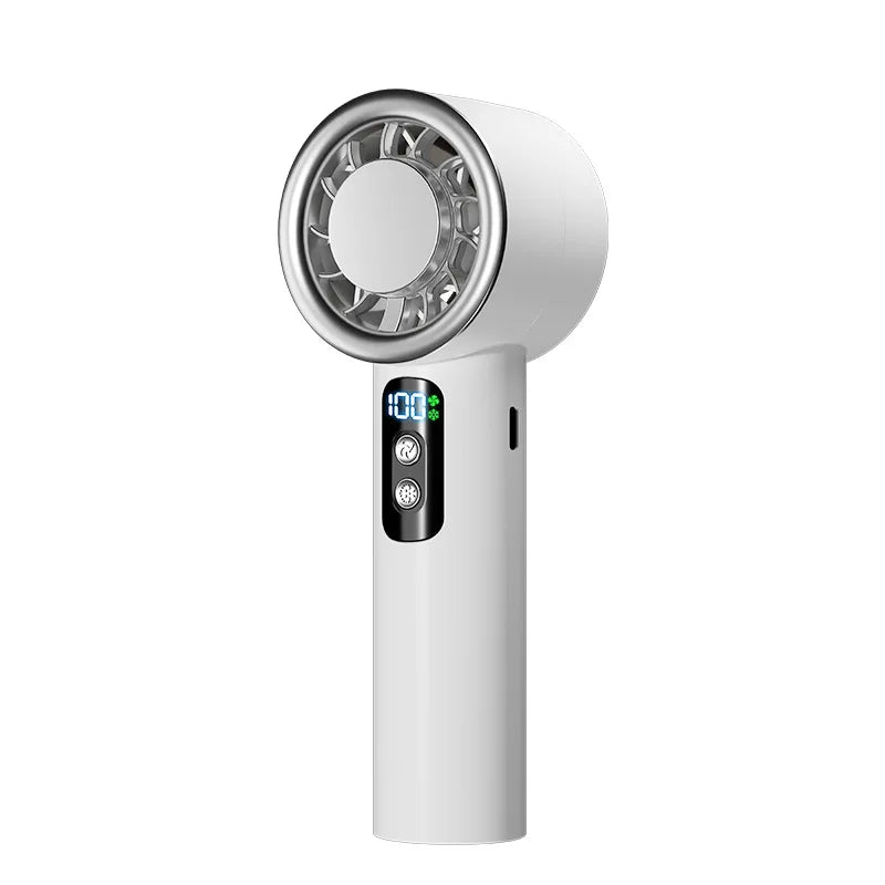 Table fan portable USB charging fan wall mounted personal fan with power display 5-speed ultra-quiet table fan - WHITE