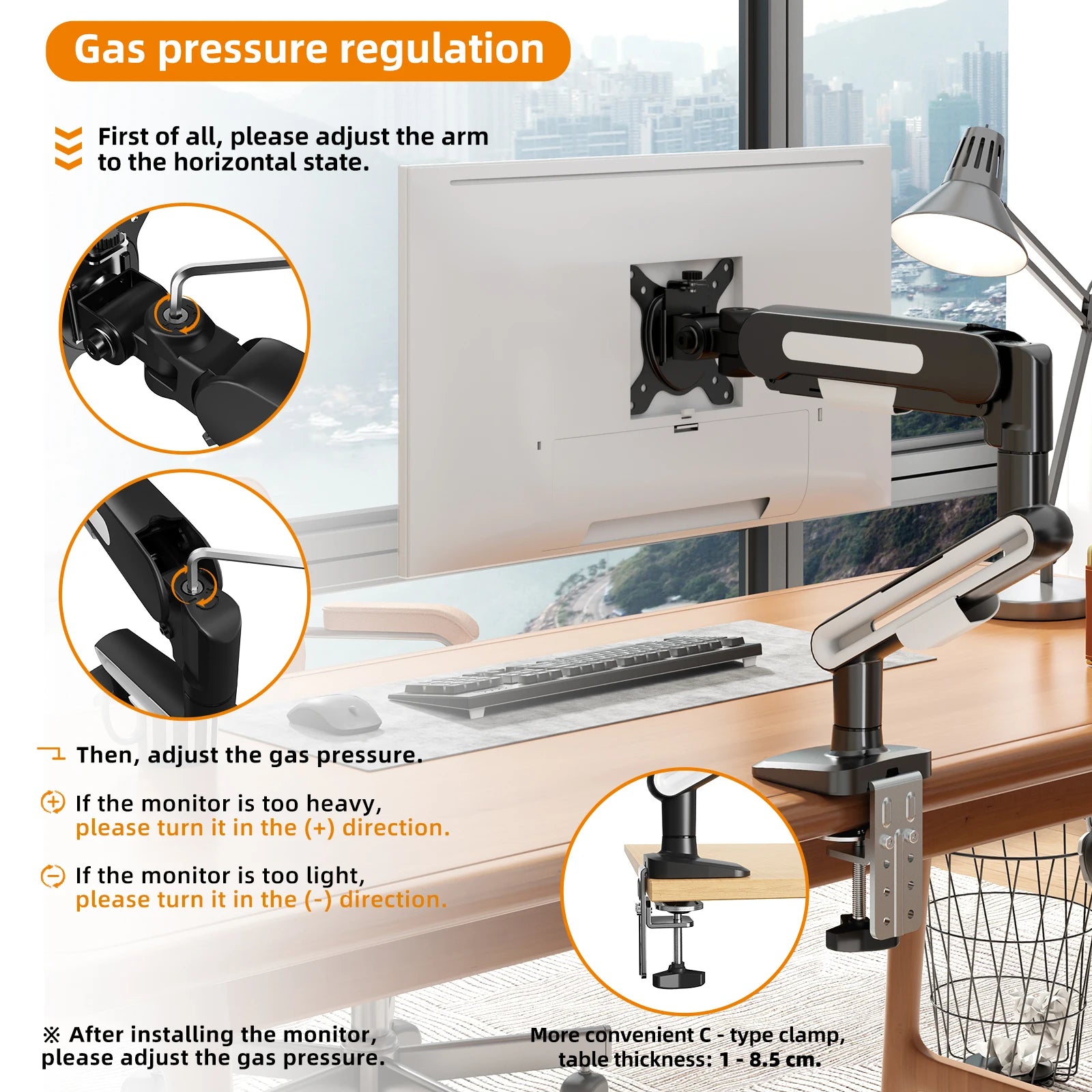 New Update Desktop Monitor Mount Bracket for 13 to 32-Inch LCD Screens Rotating Mechanical Arm Lift Base Desktop TV