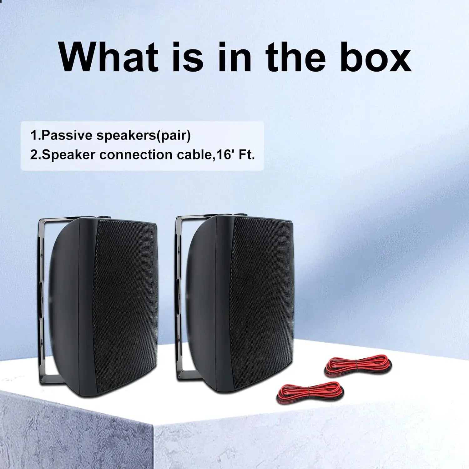 Herdio 2PCS 6.5‘’ 400W Outdoor Passive Speakers Wired Waterproof With Powerful Bass Wall Mount Speakers For Patio