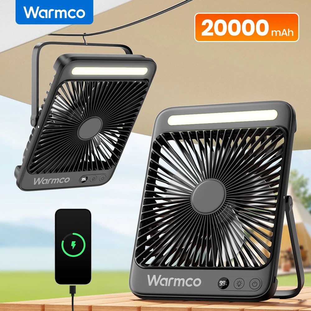 warmco-20000mah-8-inch-portable-camping-fan-led-light-quiet-thin-battery-desk-personal-fan-with-digital-display-for-outdoor