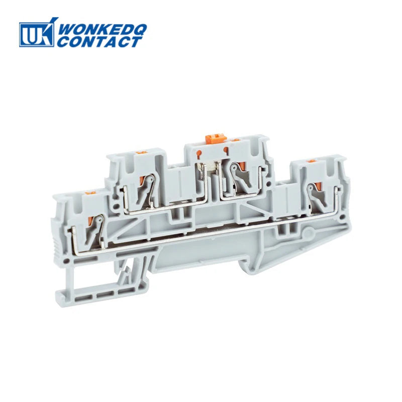 5Pcs PTTB 4-MT Double Level Knife Disconnect Terminal Block Rail Mounting Switch Electrical Connector Push-in PT 4mm
