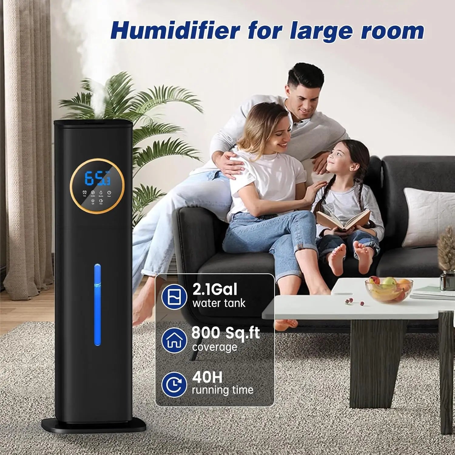 Humidifiers for Bedroom Humidifier large room with Essential Oil Diffuser Top Fill Whole House Cool Mist Humidifiers