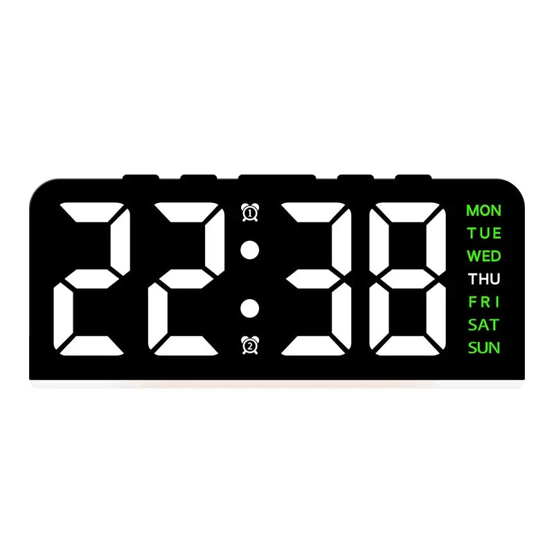 7’’ LED Digital Alarm Clock Table Clock Three-Level Adjustable Brightness Dimmer/Dual Alarm/Temp/Date/Night Light