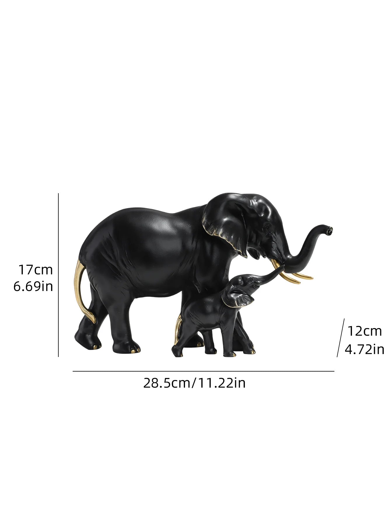 Resin mother-and-child elephant sculpture exquisite handicraft home decor figurine for bedroom living room study desk