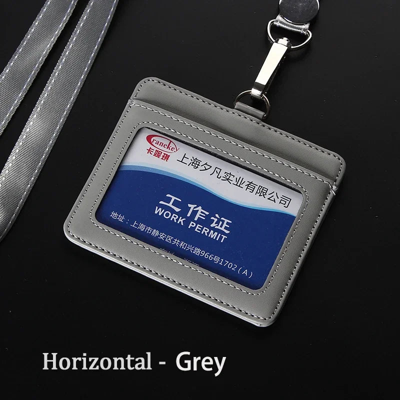 NEW ID Holders Bank Credit Card Holder Unisex Genuine Leather Card Case Business Working Id Badge Name Tag Covers