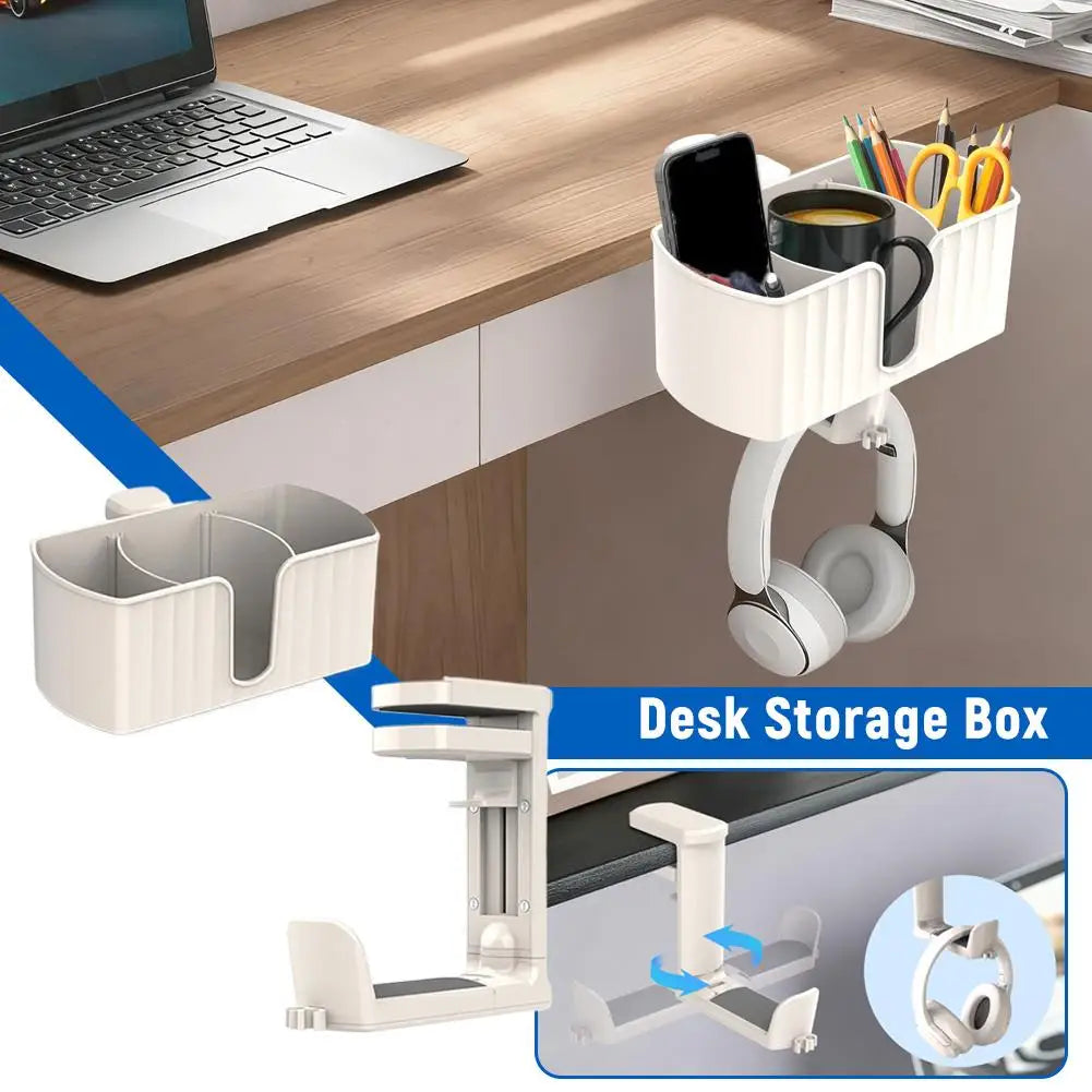 1Set Detachable Edge Storage Box Pen Holder Tableside Storage Box Earphone Holder Cup Holder Multi Functional Shelf