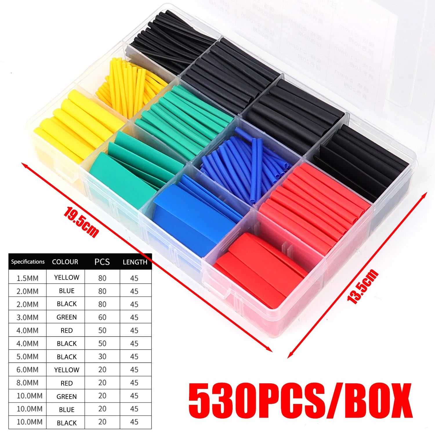 Heat Shrink Wrapped Insulation Cable Sleeving Shrinking Tubing Car Electrical Cable Shrink Tube Kit Wire Sleeved