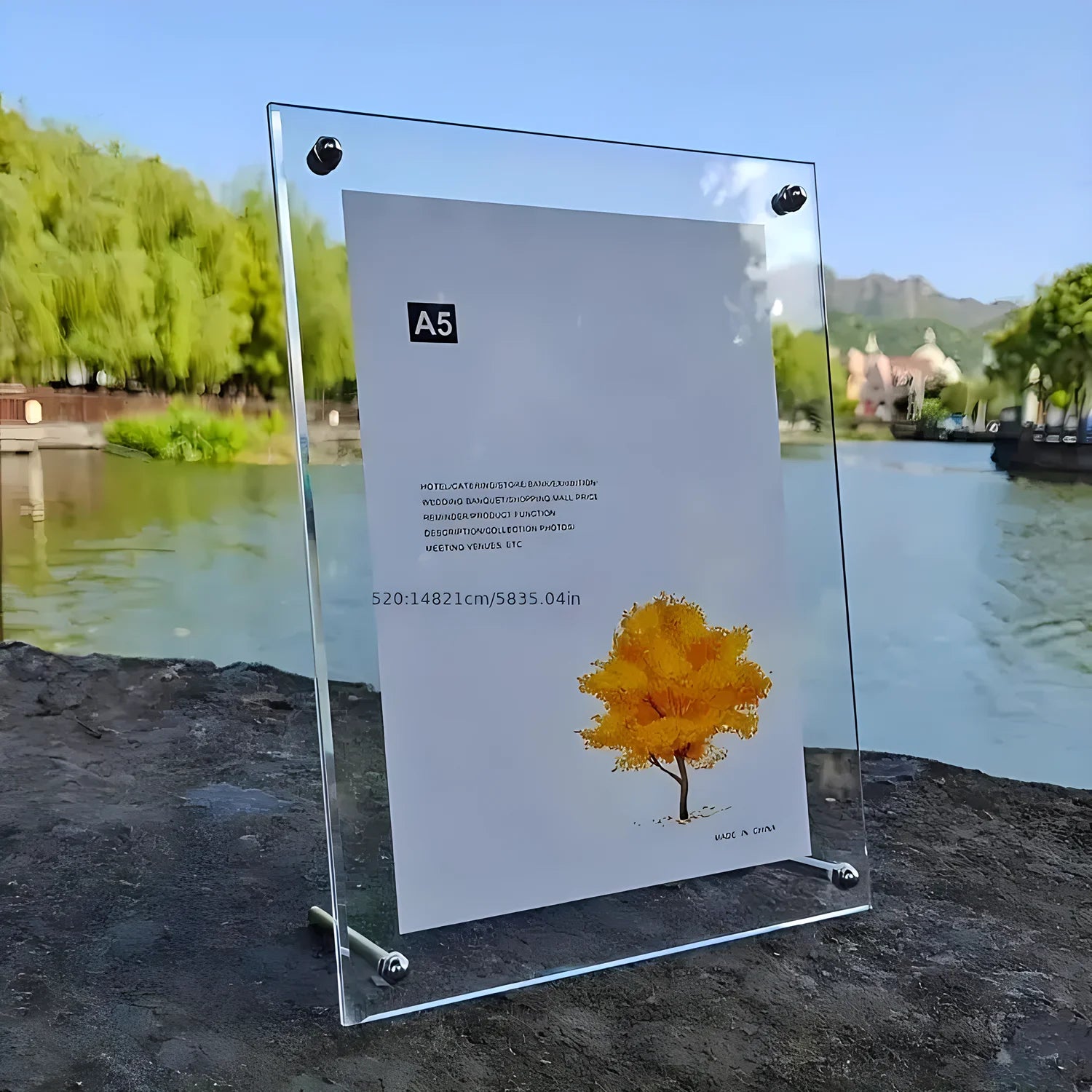 Transparent acrylic frame box inner frame picture display rack living room and office transparent acrylic frame home