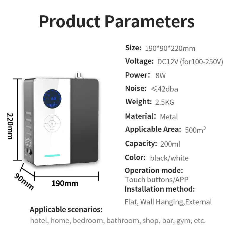 VanGogh360 Coverage of 1800 Square Feet Perfume Wifi Diffuser Electric Environmental Fragrance Air Freshener HVAC Smart