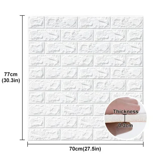 5/10pcs Foam 3D Wall Decor Sticker Waterproof Self-adhesive Brick Wallpaper DIY Living Room Wall Sticker Background