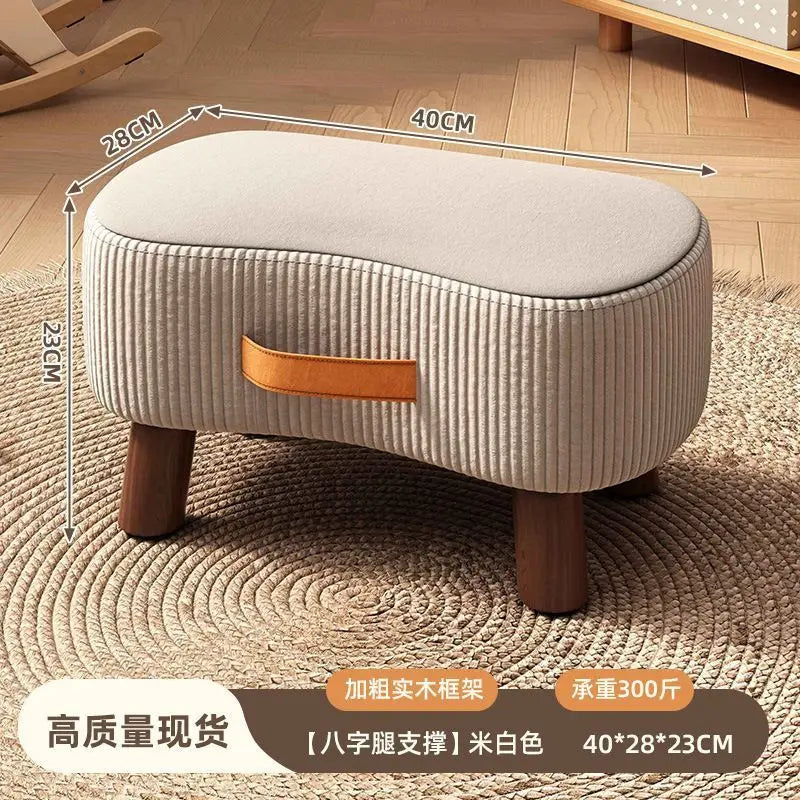 Potable Small Wood Chair Household Shoe Changing Stool Sofa Living Room Foot Rest Stool Tea Table Children Bathroom