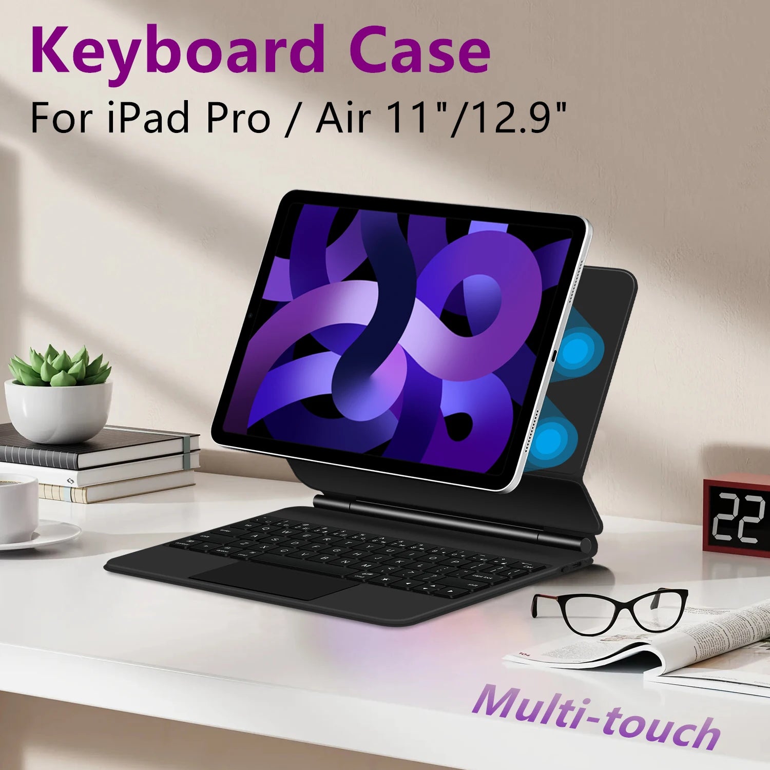 Magic Keyboard Case For iPad Pro 11 inch 12.9’’ M2 13 M4 Air 4th 5th ipad10 10th 10.9 Smart Cover Multi-touch Magnetic
