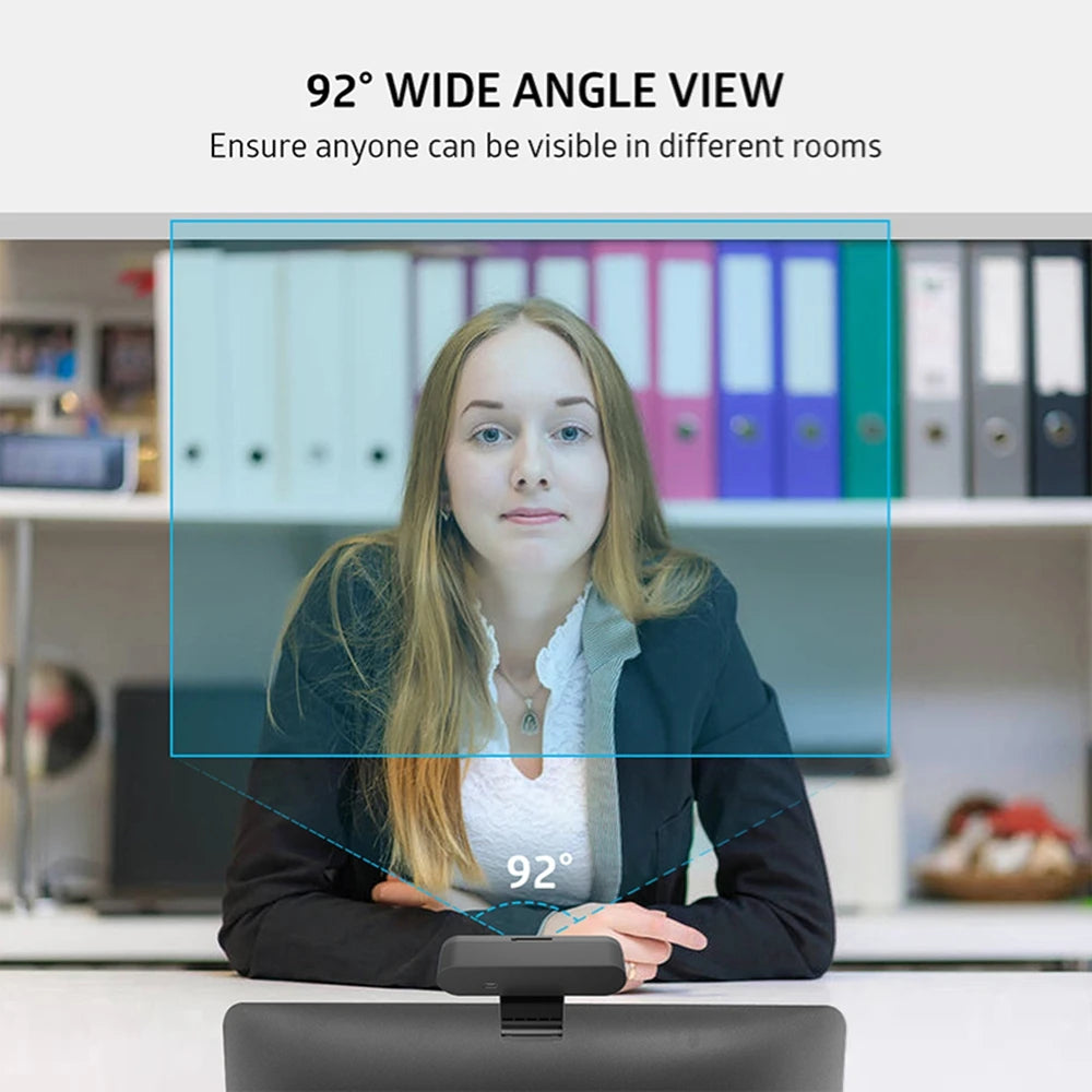 TOALLIN Windows Hello 2K Webcam 1080P Web Camera PC IR Facial Recognition with Noise-Reduction Mics for Streaming