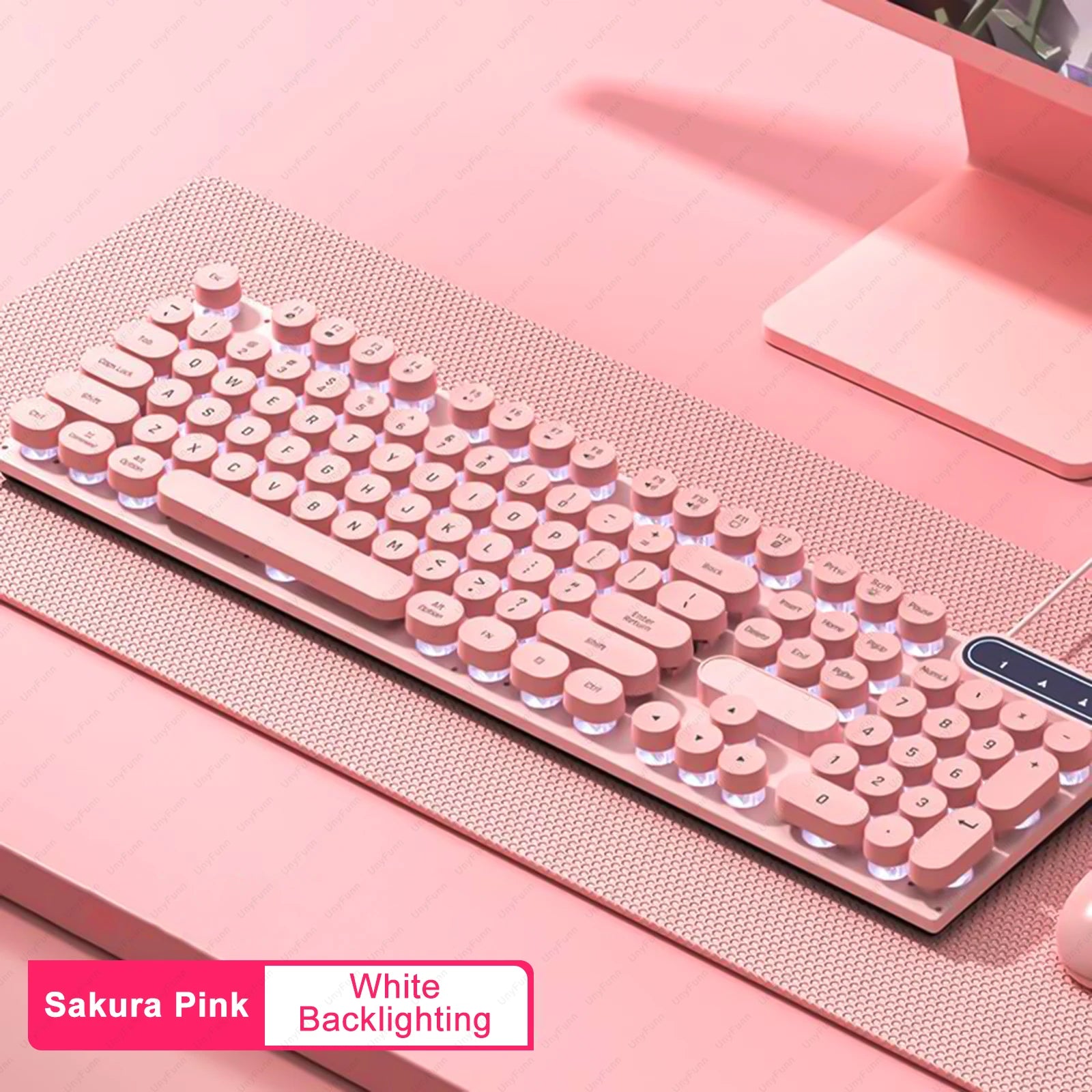 Wired Gaming Keyboard 104 Keys Color Matching Backlit Keycap Peripherals Gaming Keyboard for E-sports Office Computer