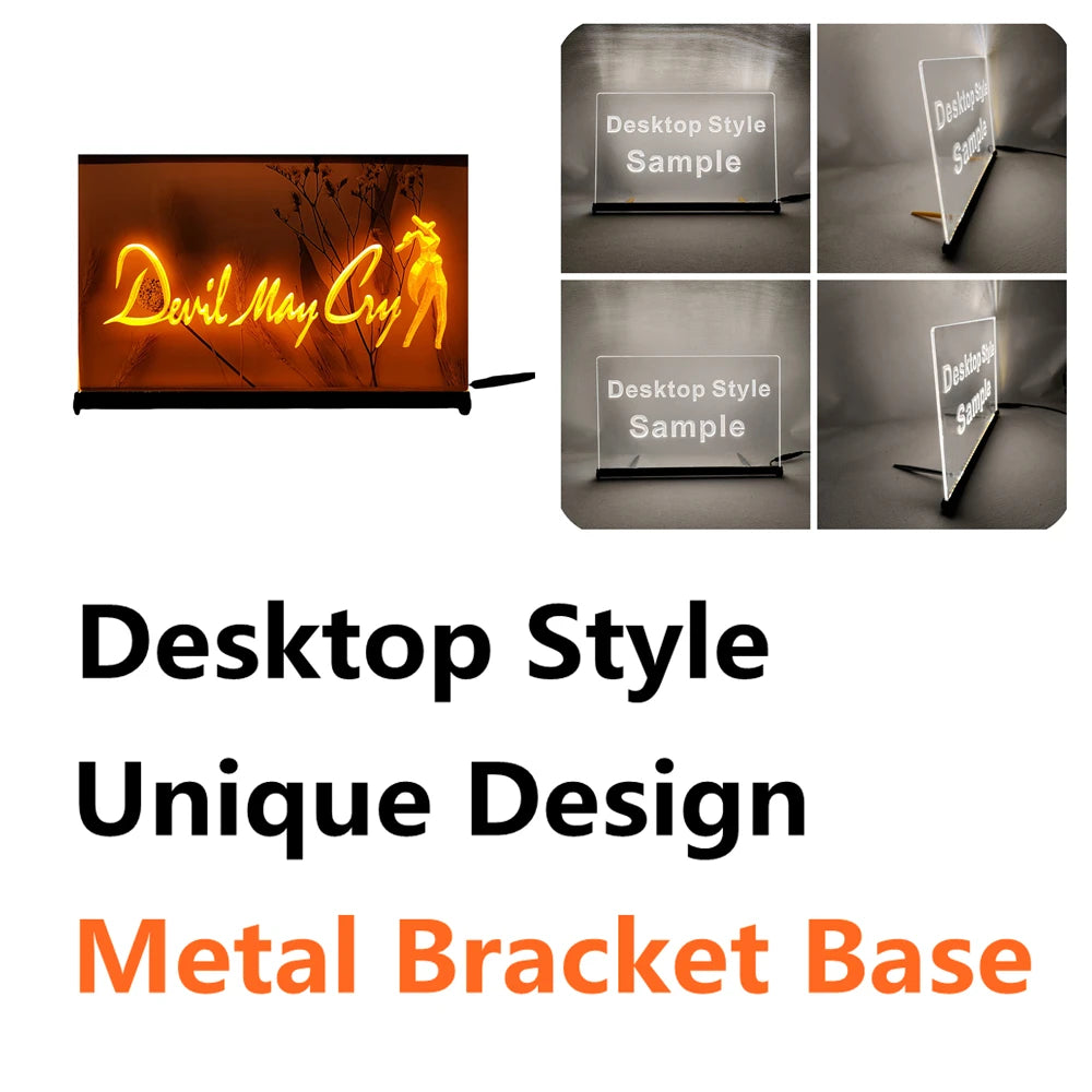 Devil May Cry-3D Carving LED Neon Sign Wall Art for Home,Room,Bedroom,Office,Farmhouse Decor - Orange-Z / EU-40x30cm