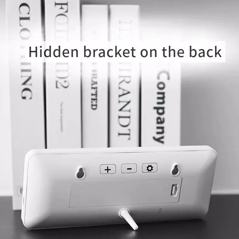 Battery Powered LCD Digital Wall Clock Time Temperature Date Desktop Table Clock With USB Cable 12/24H LCD Clock