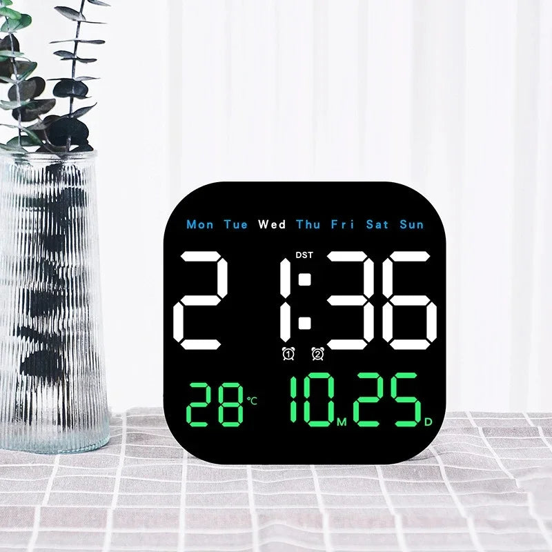 Digital Wall Clock LED Alarm Clock Large Display With Timing Function Remote Control Clock for Living Room Office