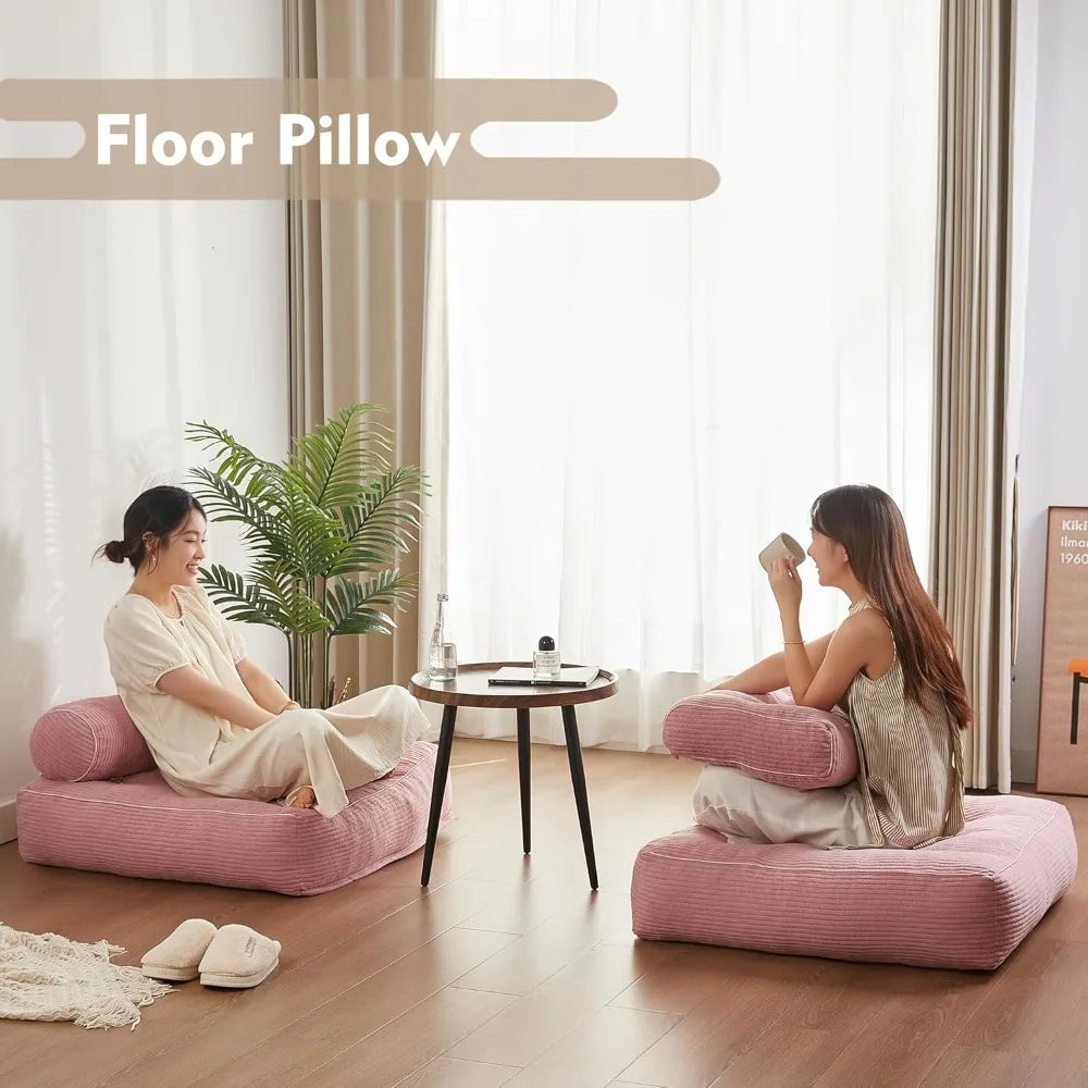 35.4x33.5 Inch Floor Pillow Large Round Floor Cushion with Removable Washable Cover - Ultra Soft Plush Filling