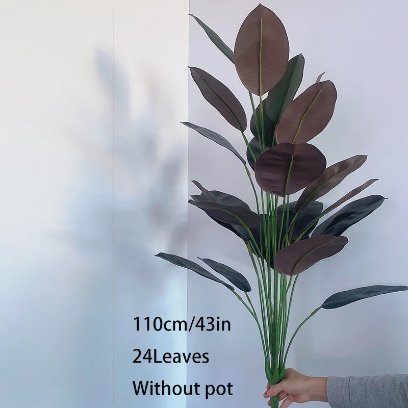 70in Large Artificial Plants Fake Ficus Tree Branch Plastic Rubber Leaves Tall Green Landscape For Home Garden Office