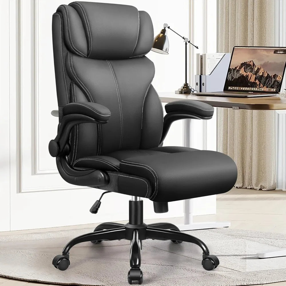 office-chair-ergonomic-big-and-tall-computer-desk-chairs-executive-breathable-leather-chair-with-adjustable-high-back-flip