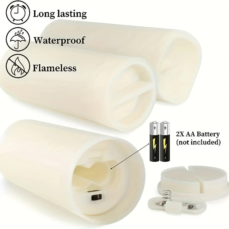 24/12 LED waterproof candle lights with 4 remote controls and timers (height 4 inches 5 inches 6 inches x depth 2.2