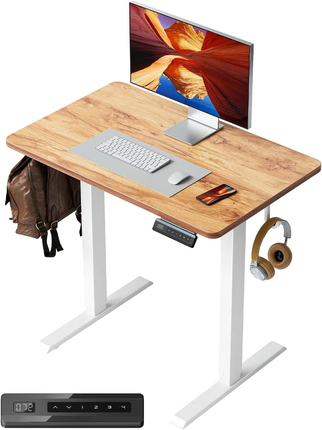 Standing Desk Adjustable Height Stand up Home Office Desk,Electric Standing Computer Desk with Memory Presets Fixable