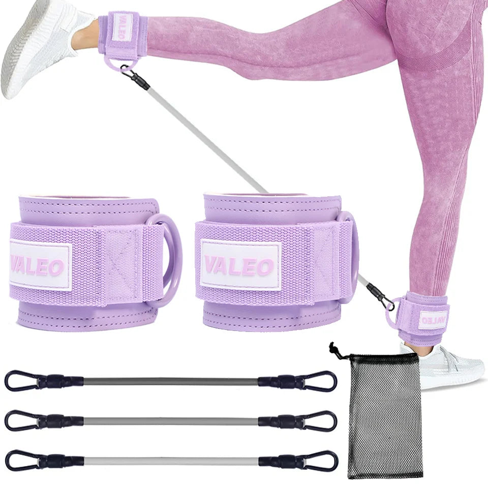LOOGDEEL Resistance Bands Set Ankle Straps Adjustable Foot Support Padded Cuff Ankle Weight Leg Training Brace Yoga