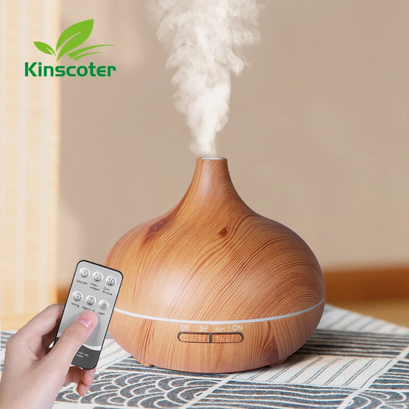 high-quality-500ml-aromatherapy-essential-oil-diffuser-wood-grain-remote-control-ultrasonic-air-humidifier-with-7-colors-light