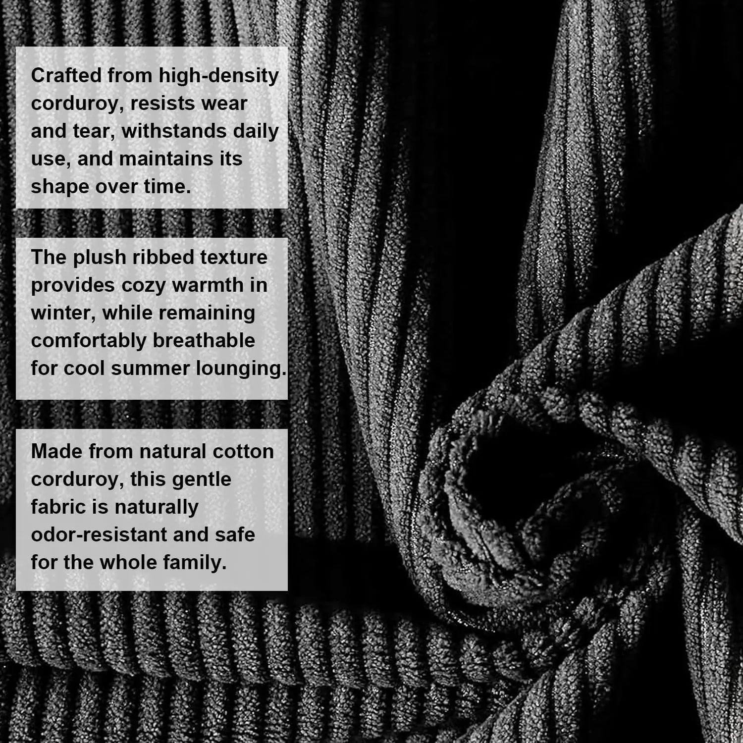 Convertible Corduroy Sleeper Sofa Bed,Folding Mattress Couch - black / United States