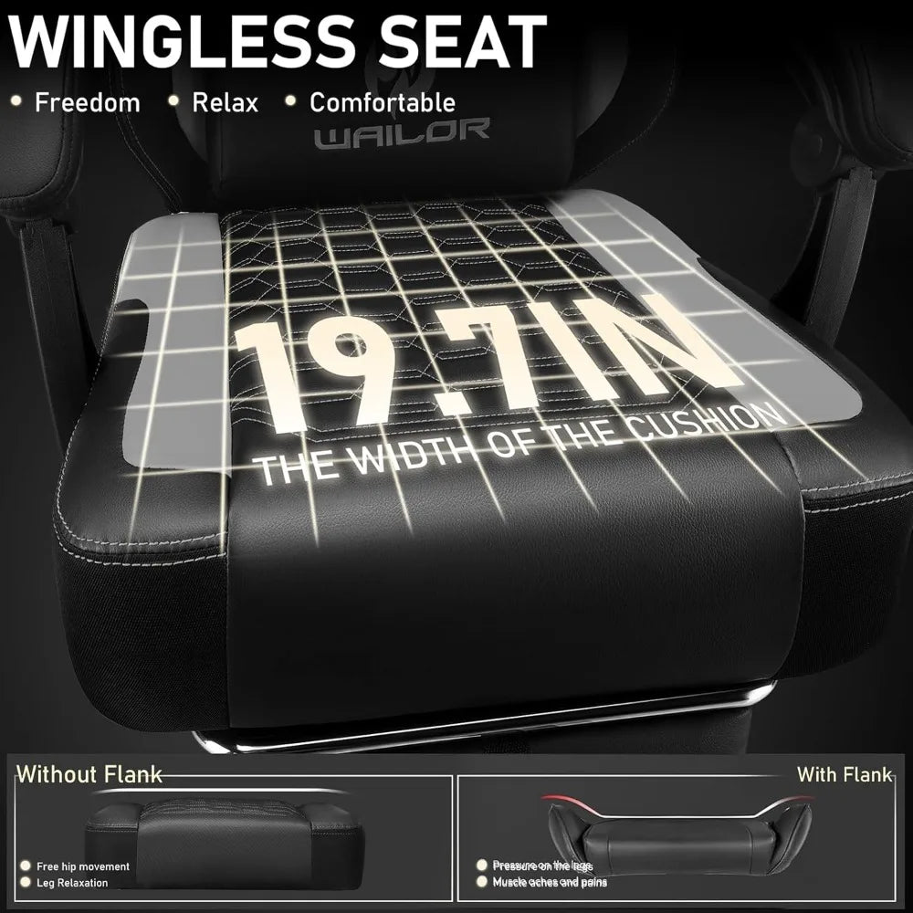 Gaming Chair with Massage and Packet Spring Cushion,Ergonomic Gamer Chairs for Adults with Footrest 300lbs