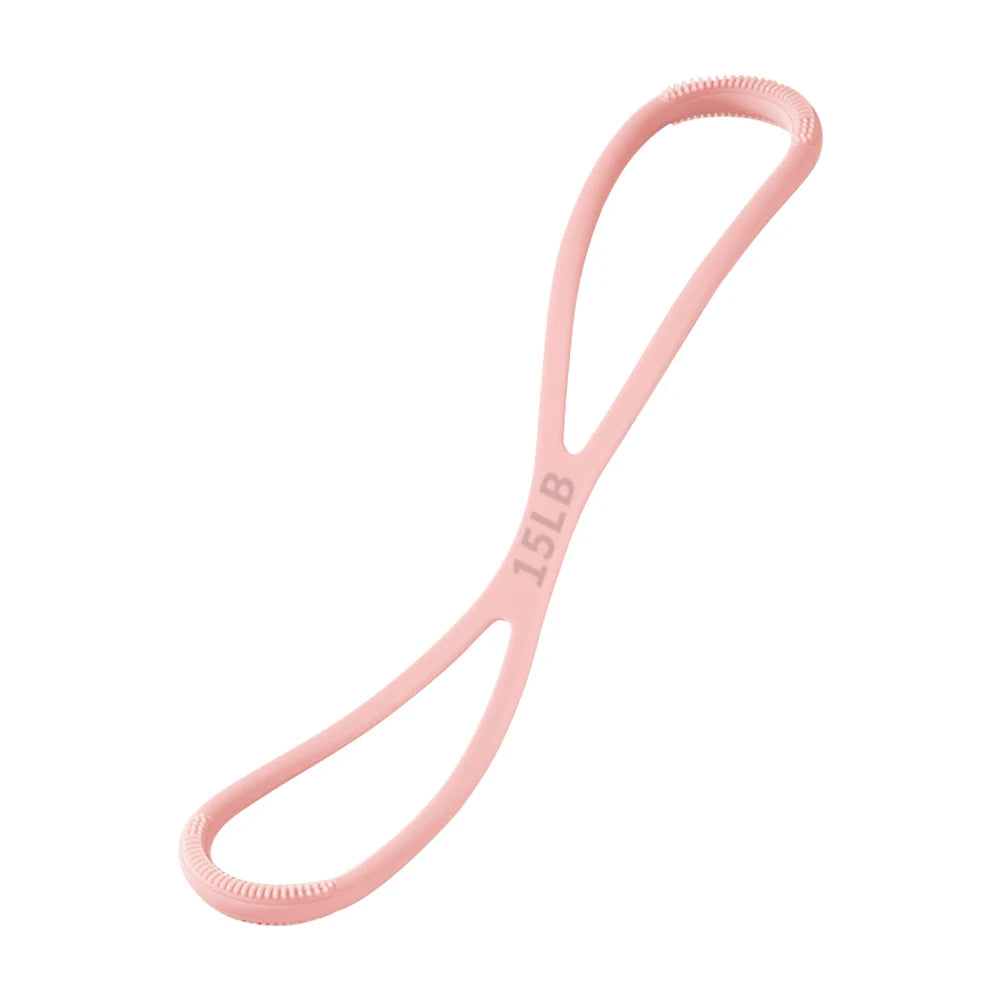 8 Shaped Fitness Resistance Band Fitness Pulling Rope Shoulder Stretch Band for Home Chest Arm Exercise - pink15 / spain