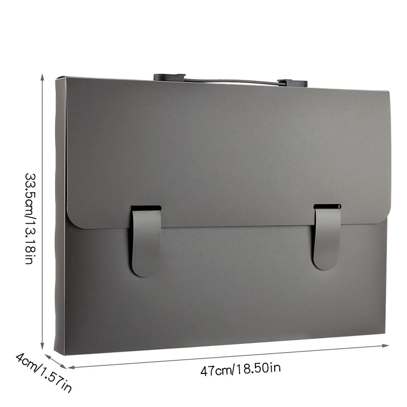 A3 Handheld File Storage Bag Large-Size Document Organizer Office Portfolio Folder 4K Artwork Storage Holder - Brown-A3